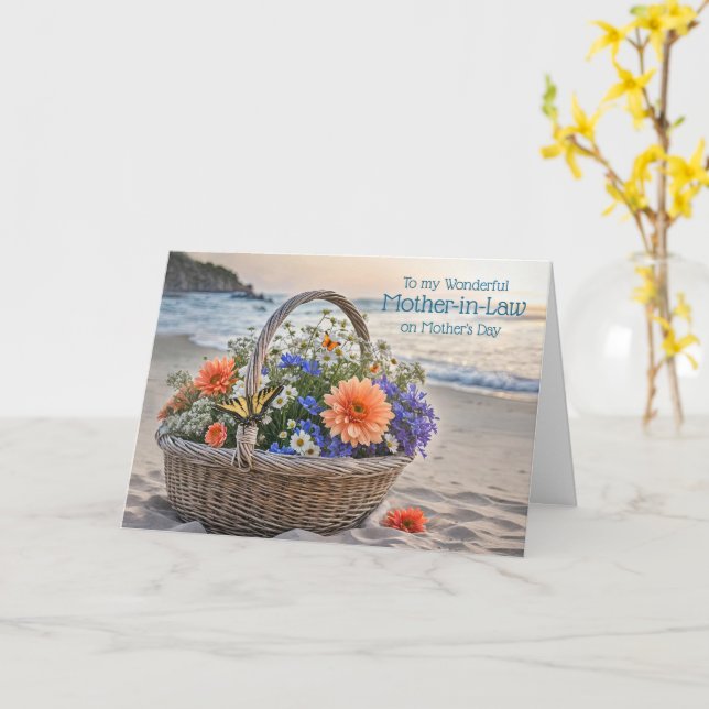 Schwiegereltern Frohen Muttertag mit Blumenstrauß Karte (Gelbe Blume)