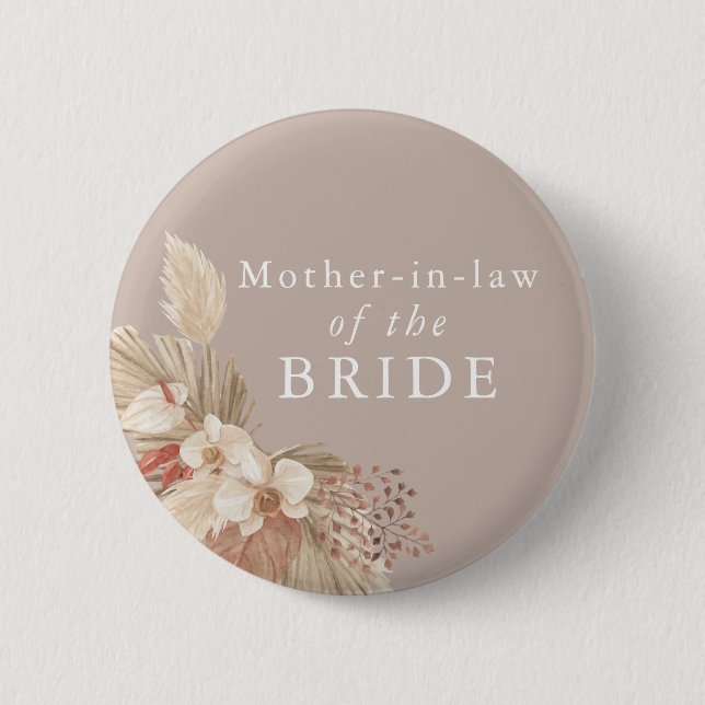 Schwiegermutter der Bride Boho Pampas Grass Button (Vorderseite)