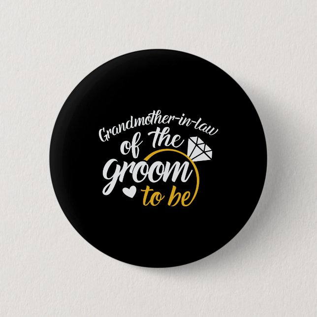 Schwiegermutter der Groom-to-be-Groß-Hochzeit Button (Vorderseite)