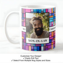 Schwiegersohn, Name, Meldung, Foto, Mosaik-Tasse C