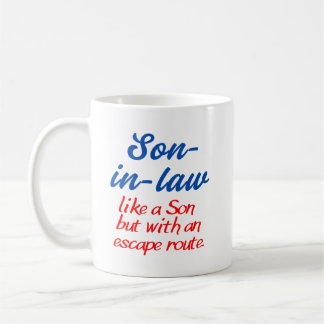 Schwiegersohn-Witz-Tasse. Tasse für Schwiegersohn.