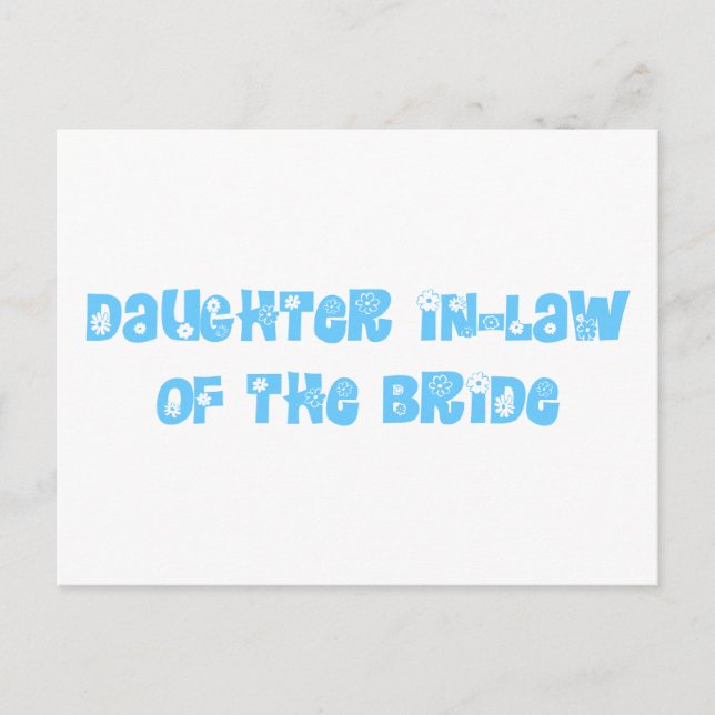 Schwiegertochter der Braut Postkarte (Vorderseite)