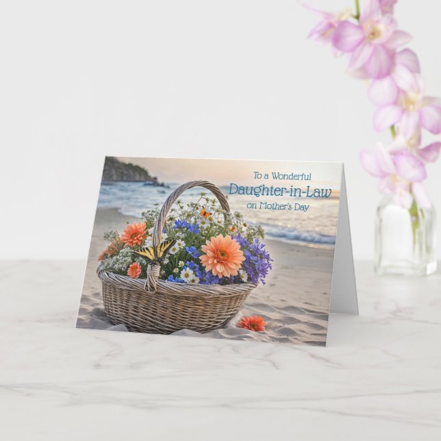 Schwiegertochter Frohen Muttertag mit Strand Karte (Orchidee)