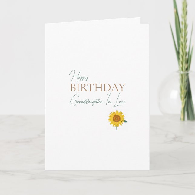 Schwiegertochter Sonnenblume Karte (Vorderseite)