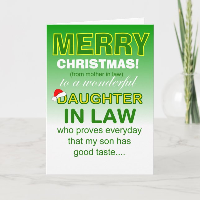 Schwiegertochter Weihnachten Karte (Vorderseite)