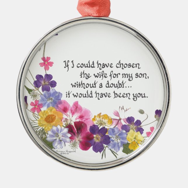 Schwiegertochtergeschenk Ornament Aus Metall (Vorne)