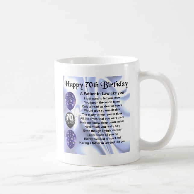 Schwiegervater-Gedicht - 70. Geburtstag Kaffeetasse (Rechts)