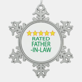 Schwiegervater mit fünf Sternen Schneeflocken Zinn-Ornament