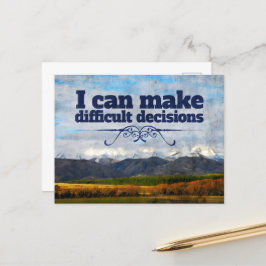 "Schwierige Entscheidungen" Motivation Affirmation Postkarte