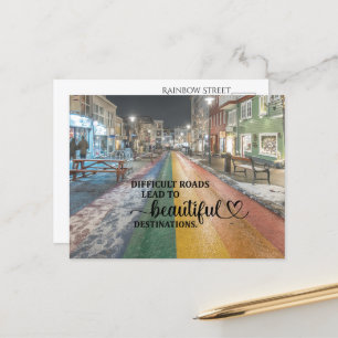 Schwierige Straßen führen zu wunderschönen Zielen Postkarte