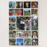 Schwieriges 18 Familienfoto Collage Jigsaw Puzzle<br><div class="desc">Dieses herausfordernde Foto-Puzzle mit 18 Fotos, die in einer Rastercollage angeordnet sind, mit einem großen Bild und einem kleinen Rest. Ideal für Fotos oder Fotos. Fügen Sie Ihre eigenen Fotos und Texte für ein schönes, einzigartiges Geschenk hinzu. Zeichnen Sie es, sobald Sie ein einzigartiges Kunstwerk fertig gestellt haben. Immer ein...</div>