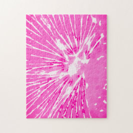 Schwieriges Abstraktes Pink Hollyhock Blume Puzzle