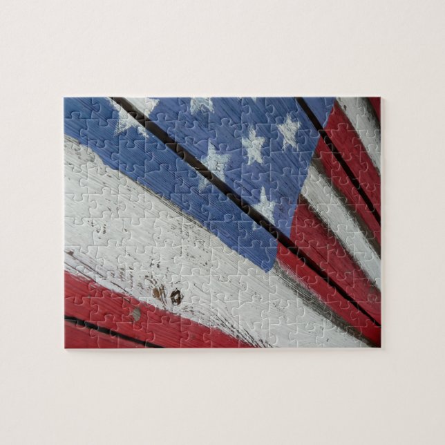 Schwieriges hölzernes Flagge-Puzzlespiel (Horizontal)