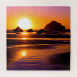 Schwieriges, lebendiges Ozean-Sonnenuntergang-Puzz