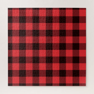 Schwieriges Puzzle Jigsaw - Lumberjack Kariert