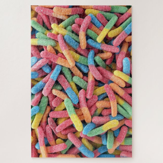 Schwieriges saures Gummy-Wurmmilch-Foto (Vertikal)