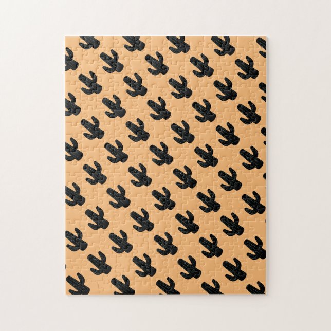 Schwieriges Schwarz und Orange Saguaro Cactus Puzz (Vertikal)