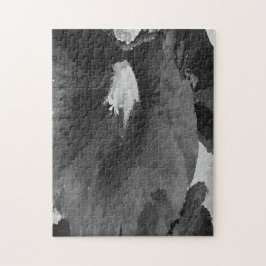 Schwieriges Schwarz-Weiß-Hollyhock-Blume-Puzzle