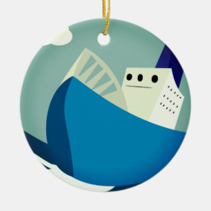 Schwieriges Segel-Ornament Keramik Ornament