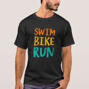 Schwimm-Bike-Run Grafisch läuft Schwimmen-Radfahre T-Shirt