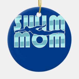 Schwimm-Mama Keramik Ornament