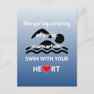 Schwimm mit deinem Herzen inspirierender Postkarte