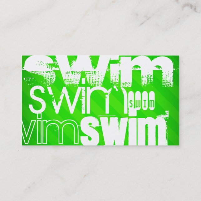 Schwimm; Neon Green Strips Visitenkarte (Rückseite)