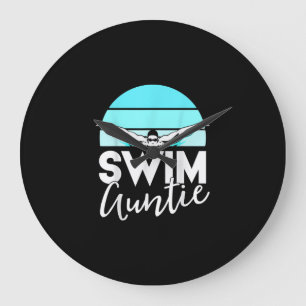 Schwimm Team Tante Tante Nephew Schwimmen Geschenk Große Wanduhr