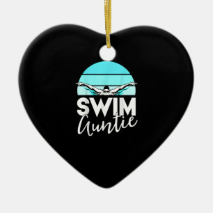Schwimm Team Tante Tante Nephew Schwimmen Geschenk Keramik Ornament