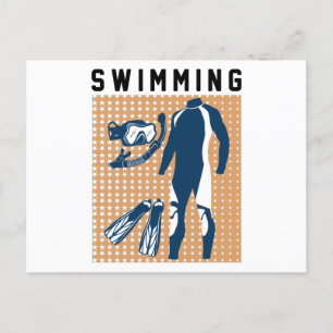 Schwimm- und Schwimmbekleidung Postkarte