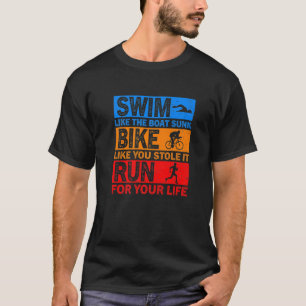 Schwimm wie das Boot gesunken ist Fahrrad wie gest T-Shirt