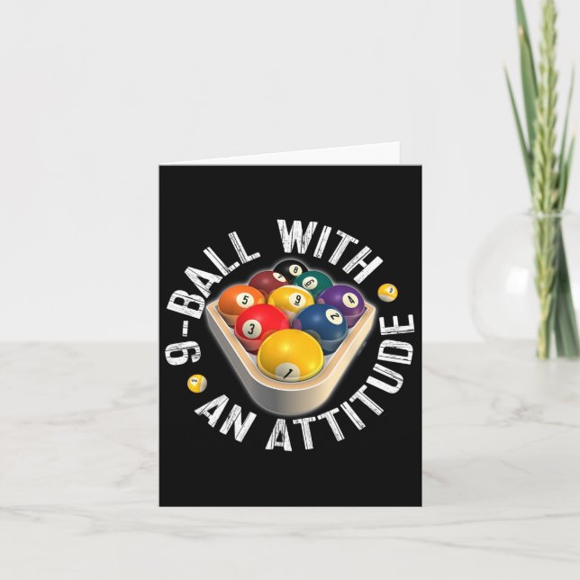 Schwimmbad 9 Ball mit Shirt Karte (Vorderseite)