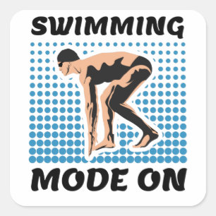 Schwimmbad auf - Pool Lover Quadratischer Aufkleber