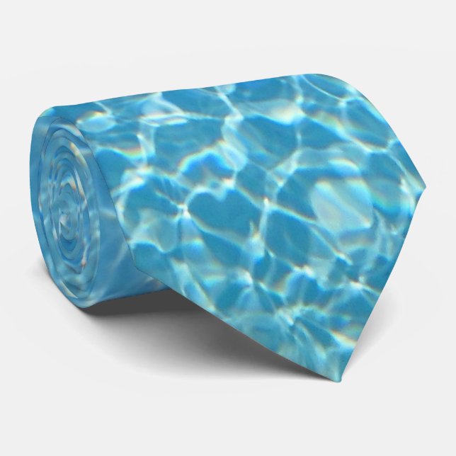Schwimmbad Blue Water Beach Hochzeit Krawatte (Gerollt)
