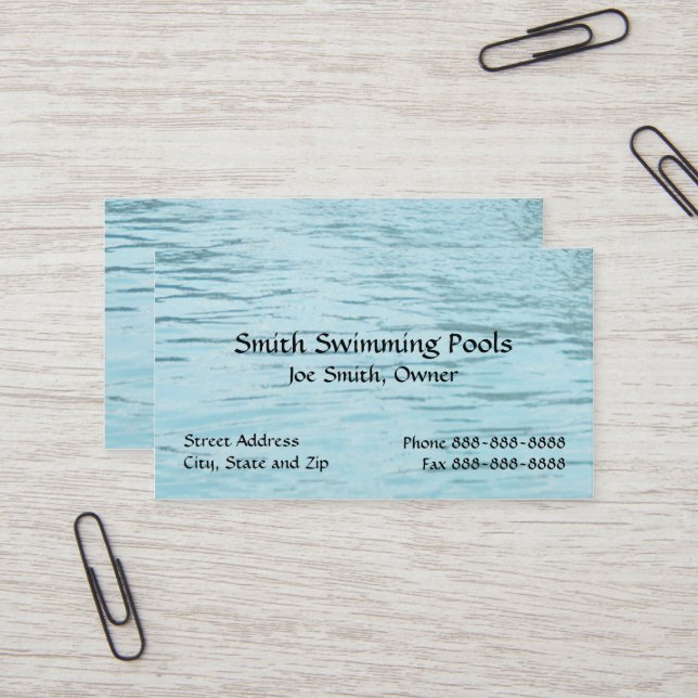 Schwimmbad Business Card Visitenkarte (Vorderseite/Rückseite Beispiel)