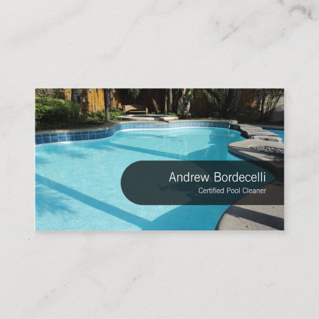 Schwimmbad Cleaner Business Card Klare Schwimmbad Visitenkarte (Vorderseite)