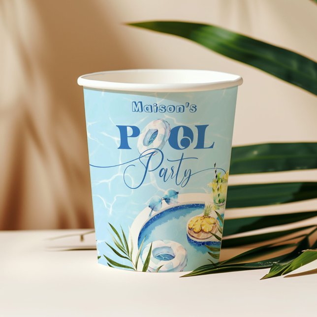 Schwimmbad Geburtstagsfeier blau Pappbecher (Von Creator hochgeladen)