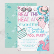 Schwimmbad Geburtstagsparty Niedlich Rosa Türkis E