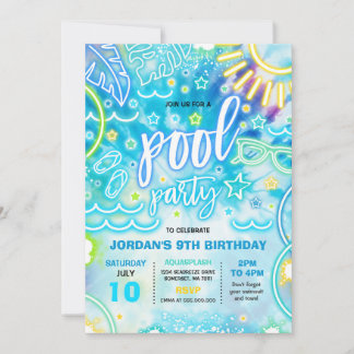 Schwimmbad Geburtstagsparty Slide Splash Pad Gefär Einladung