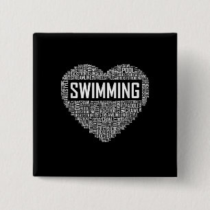 Schwimmbad Herzbus Schwimmer Geschenk schwimmen Lo Button