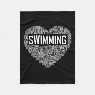 Schwimmbad Herzbus Schwimmer Geschenk schwimmen Lo Fleecedecke