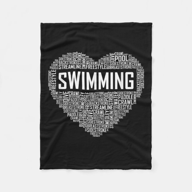 Schwimmbad Herzbus Schwimmer Geschenk schwimmen Lo Fleecedecke (Vorderseite)