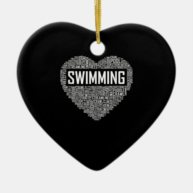Schwimmbad Herzbus Schwimmer Geschenk schwimmen Lo Keramik Ornament (Vorne)