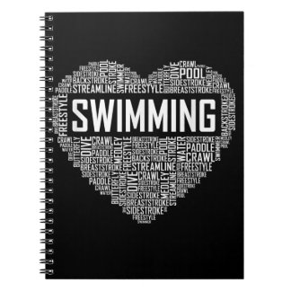 Schwimmbad Herzbus Schwimmer Geschenk schwimmen Lo Notizblock