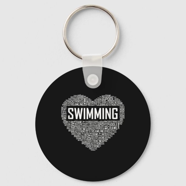 Schwimmbad Herzbus Schwimmer Geschenk schwimmen Lo Schlüsselanhänger (Vorderseite)