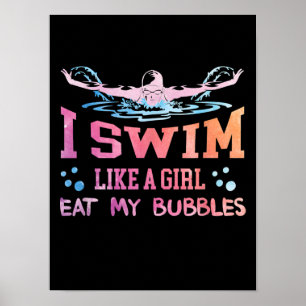 Schwimmbad - ich schwimme wie ein Mädchen Poster