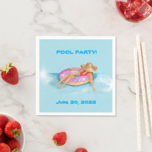 Schwimmbad in Sprinkle Donut Float Serviette