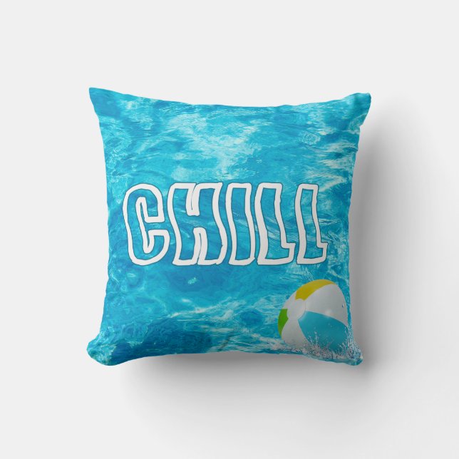 Schwimmbad Kill Text Throw Kissen Kissen (Vorderseite)