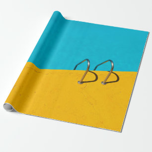 Schwimmbad mit Leiter aus nicht rostendem Stahl Geschenkpapier