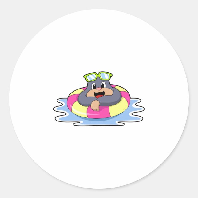 Schwimmbad mit Schwimmring.PNG Runder Aufkleber (Vorderseite)